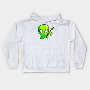 Confident Alien Space Alien Alien Head Kids Hoodie